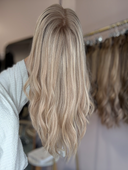 Honey blonde human hair wig