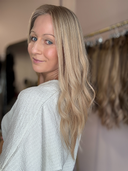 Honey blonde human hair wig