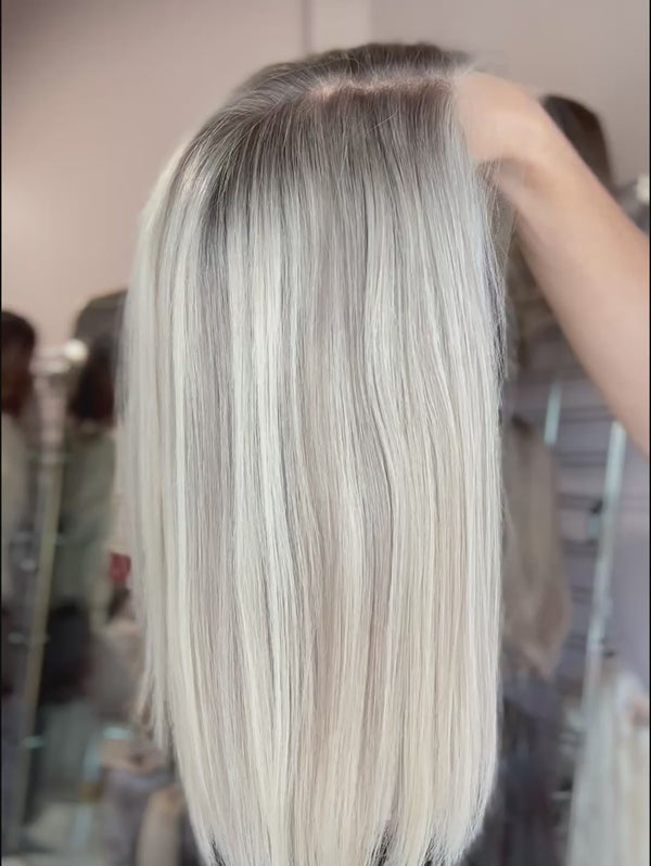 Minx 14”   Fully Hand Tied Human Hair Wig (Holding Video)