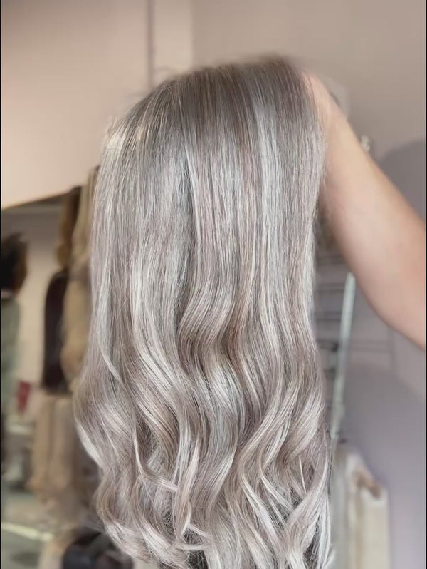 Opal 16″   Fully Hand Tied Human Hair Wig (Holding Video)