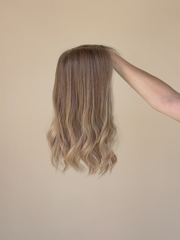Taylor 14″  Fully Hand Tied Human Hair Wig (Holding Video)