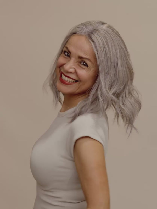 Opal 14″ | Grey Human Hair Lace Topper