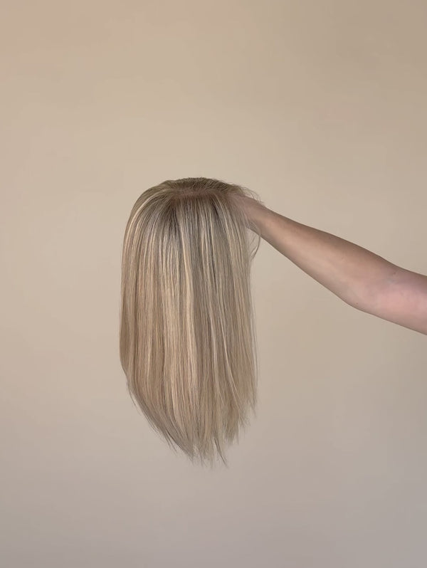 Portia 14″  Fully Hand Tied Human Hair Wig (Holding Video)