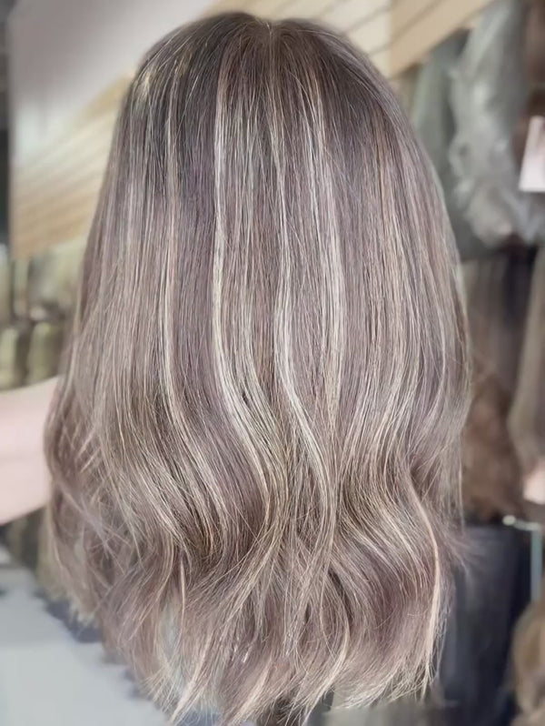 Zara 12″  Brunette Human Hair Wig (Holding Video)