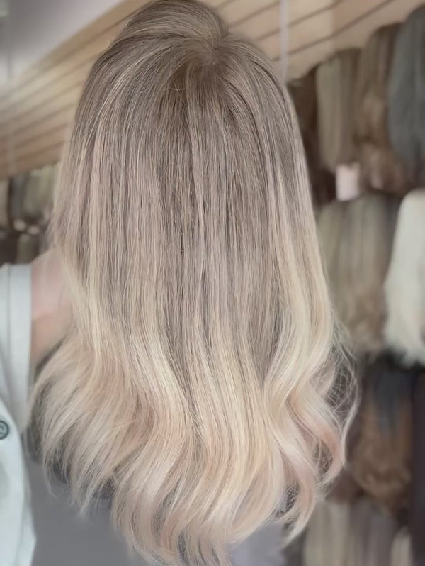 Taylor 14″ | Blonde Human Hair Wig (Holding Video)