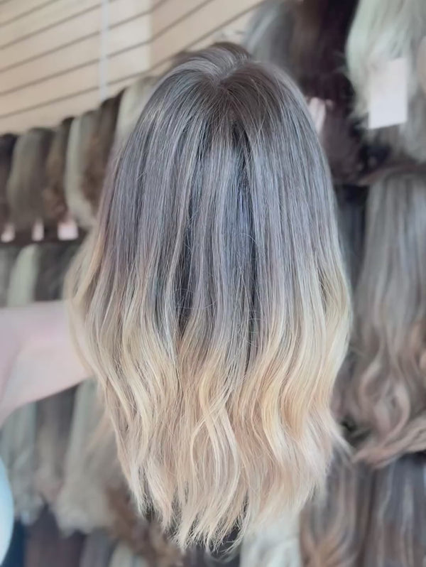 Zelda 14″  Fully Hand Tied Human Hair Wig (Holding Video)