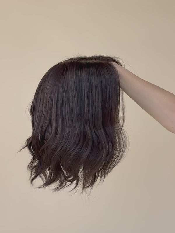 Samara 14″  Brunette Human Hair Lace Topper (Holding Video)