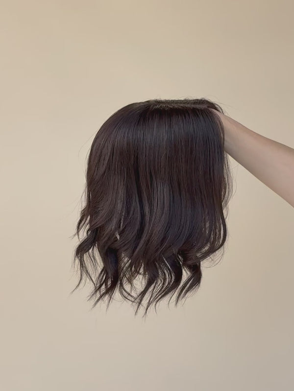 Samara 12″  Brunette Human Hair Lace Topper (Holding Video)
