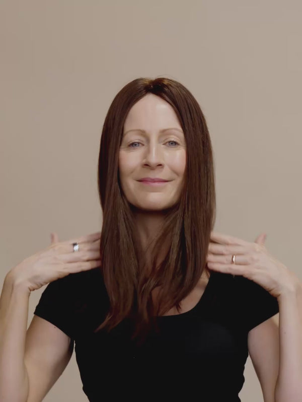 Aria 18″ | Brunette Human Hair Silk Topper